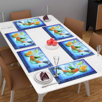 Flipkart SmartBuy Rectangular Pack of 6 Table Placemat(Blue, PVC)
