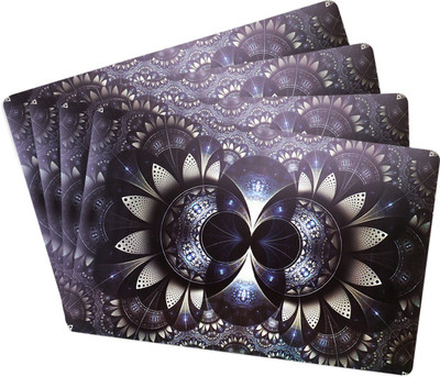 Flipkart SmartBuy Rectangular Pack of 4 Table Placemat(Black, PVC)