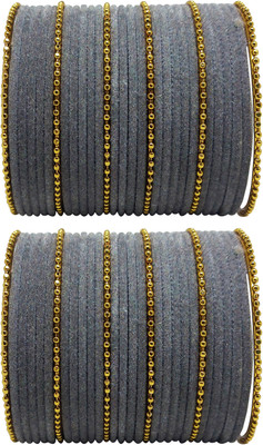 DURGANSH Metal, Fabric Gold-plated Bangle Set(Pack of 10)
