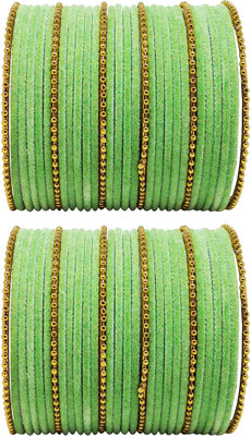 DURGANSH Metal, Fabric Gold-plated Bangle Set(Pack of 10)