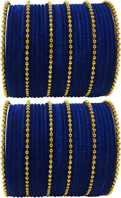 DURGANSH Metal, Fabric Gold-plated Bangle Set(Pack of 10)