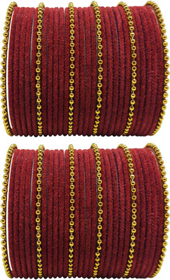 DURGANSH Metal, Fabric Gold-plated Bangle Set(Pack of 10)