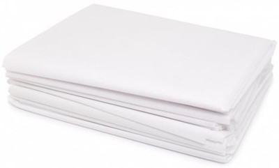 OON 25 TC Microfiber Single Solid Flat Bedsheet(Pack of 15, White)