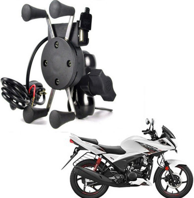 BRPEARl X-Grip Mobile Phone Holder with USB Charger For Ignitor Bike Mobile Holder(Black)