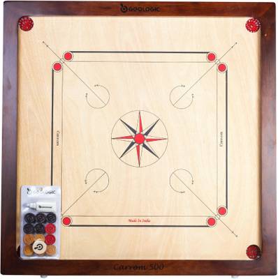 Geologic by Decathlon Carrom Board 520 29 cm Carrom Board  (Black)
