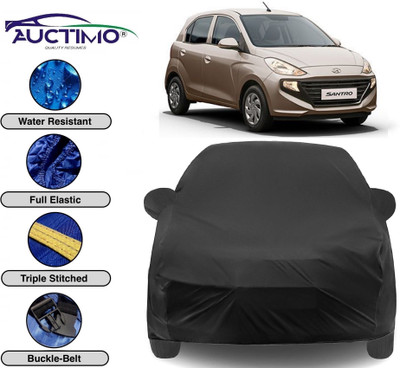 AUCTIMO Car Cover For Hyundai Santro 1.0i (With Mirror Pockets)(Black)