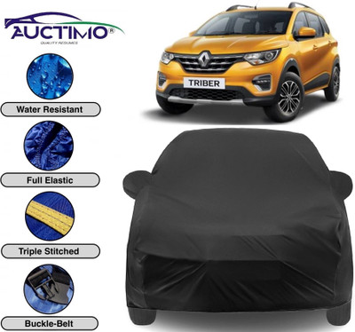 AUCTIMO Car Cover For Renault Triber (With Mirror Pockets)(Black)