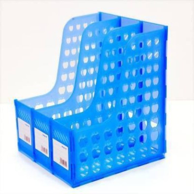 Utkarsh Enterprise 3 Compartments plastic file holder(Blue)