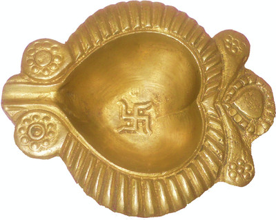 B H A R A T H A A T Brass Pan Shape Diya Divi Oil Lamp Brass Table Diya(Height: 0.4 inch)