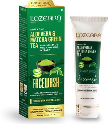 LOZEARA BEAUTY N.Y Anti Acne Aloe Vera & Matcha Green Tea  Controls Acne & Refine Pores For Visibly Skin Face Wash(120 ml)