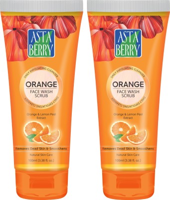 ASTABERRY Orange  Scrub 100ml (Pack of 2)  Face Wash(200 ml)