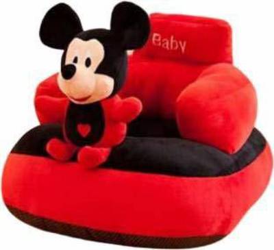 Sarika Enterprises Mickey Mouse Shaped Soft Plush Cushion Fabric Sofa  (Finish Color - Black, Pre-assembled)