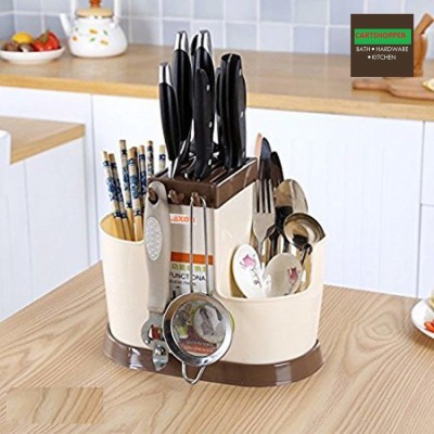 Dealdona 3 in 1 Empty Multi Functional Self Draining Organizer Chopsticks Basket Holder Plastic Cutlery Set(Pack of 1)