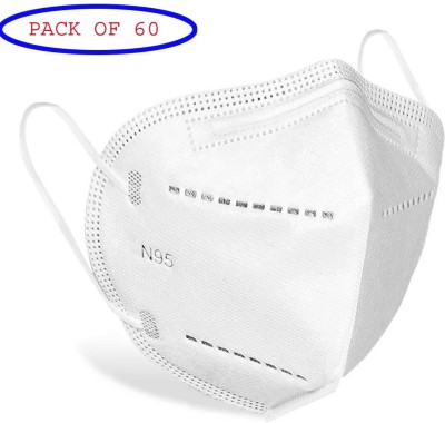 ISHANGEL 5 Layer Reusable Anti - Pollution , Anti - Virus Breathable Face Mask N95 Washable ( White ) for Men , Women and Kids N95-31122 Washable, Reusable(White, Free Size, Pack of 60)