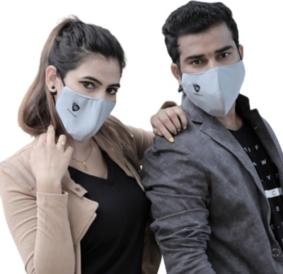 DEFEND99 Self Sanitizing 3 Layer Reusable Washable Adjustable Face Mask For Men Women – 3 Piece (Navy Blue, Black and Gray) - Pack of 2 Cloth Mask(Free Size, Pack of 2)