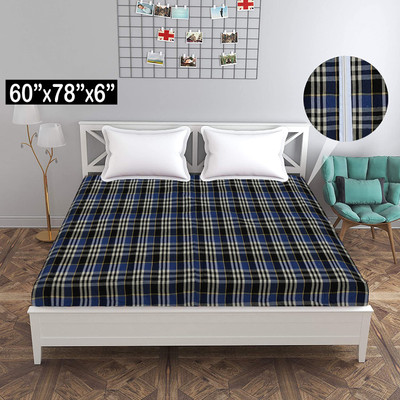 Dhawan Creations Zippered Queen Size Breathable Mattress Cover(Blue)