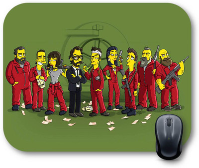 Monk Matters Money Heist Bella Ciao Design Printed Gaming & Laptop Mousepad with Non-Slip Rubber Base Non Slip Base Mousepad(Multicolor)