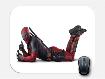 Pankrut Deadpool Design Non-Slip Rubber Base Gaming & Laptop (MPAD0054) Mousepad(White)