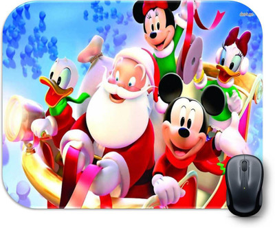 Monk Matters Mickey Mouse Design Non-Slip Rubber Base Gaming & Laptop MPAD0056 Non Slip Base Mousepad(Multicolor)