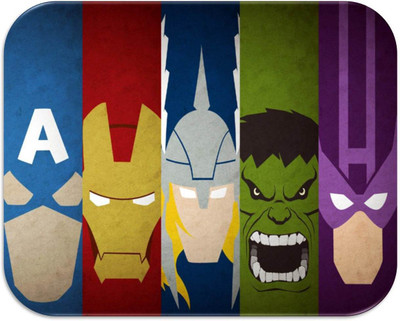 Pankrut Super Heroes Design Non-Slip Rubber Base Gaming & Laptop (MPAD0090) Non Slip Base Mousepad(Multicolor)