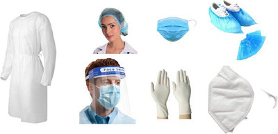 supreme electrotek solutions shop Travelling Kit Gown Cap N95mask Face Shield Latex Glove Shoe Cover Safety Jacket (Blue) Size Standard Disposable and Reusable and Washable Gown Kit Set Pack of 1 Set Kit Safety Jacket(White, blue)