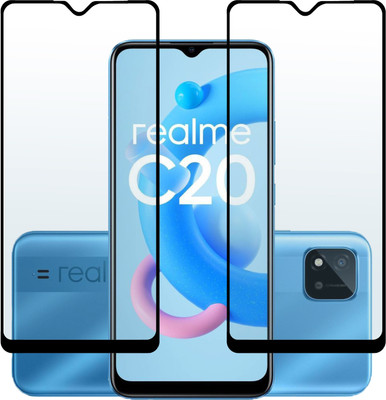 MobileBukket Edge To Edge Tempered Glass for Realme C20(Pack of 2)