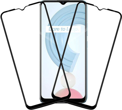 TINGTONG Edge To Edge Tempered Glass for Realme C21(Pack of 2)