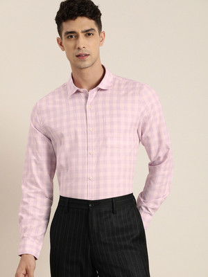 INVICTUS Men Checkered Casual Pink Shirt