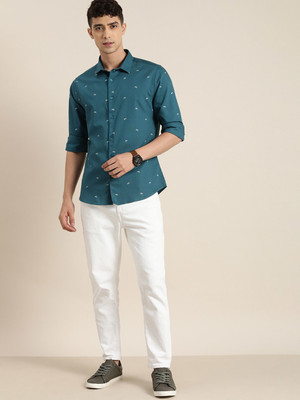 INVICTUS Men Printed Casual Dark Blue Shirt