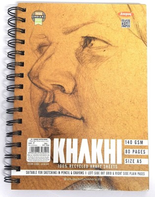 ANUPAM 140 GSM 80PAGES A5 SIZE KHAKHI BROWN PAGES SKETCH BOOK FOR PROFESSIONAL ARTISTS SET OF 2 (A5/KHAKHI) Sketch Pad(80 Sheets, Pack of 2)