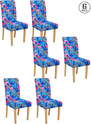 Flipkart SmartBuy Polyester Floral 1 Seater Chair Cover(Blue::White Pack of 6)