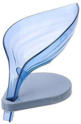 Dabster Leaf Pattern Soap Case/Soap Holder/Soap Box for Bathroom Washbasin Drainage Soap Case Kitchen Soap Dish(Blue)