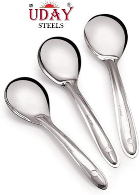UDAY STEELS Stainless Steel Serving Spoon Set(Pack of 3)