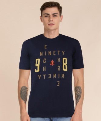 Wildcraft Printed Men Round Neck Blue T-Shirt