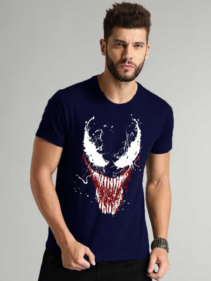 VIKCLIQUE Graphic Print Men Round Neck Blue T-Shirt