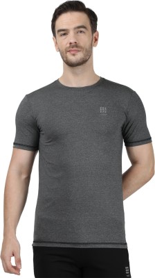 Rock.it Solid Men Round Neck Grey T-Shirt