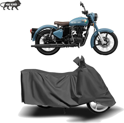 MOTOGENIX Two Wheeler Cover for Royal Enfield(Classic 350 Signals, Grey)