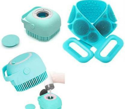 PratyushTrader 2 Pcs Combo Bathing Brush Exfoliating Back Scrubber for Shower Skin Deep Cleaning Massage Men & Women Double Sided Bath Body Scrubber Brush