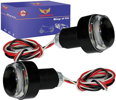 Miwings SIDE HANDLE BAR LED Blinker Light (SET OF 2PC) Bike Handlebar Weights(0 Black)