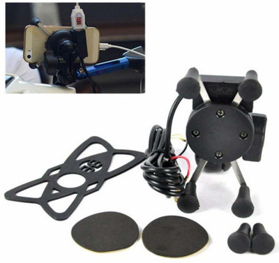 Wifton Navigation Bracket with USB Fast Charger Bike Mobile Holder(Black)