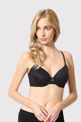 VAN HEUSEN Plush Back No Slip Strap 16 Hours Of Comfort Women T-Shirt Lightly Padded Bra(Black)