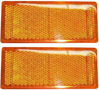 Allpartssource Amber Reflex Reflector Rectangle Shape for Tractor Car Reflector Light(Orange)