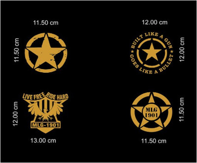 AVSARACHNA Sticker & Decal for Car & Bike(Gold)