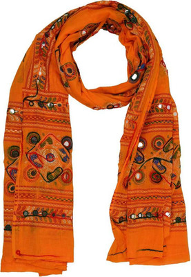 pk hub Cotton Blend Embroidered Women Dupatta