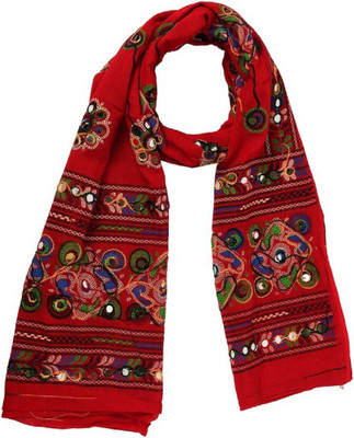 pk hub Cotton Blend Embroidered Women Dupatta
