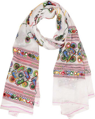 pk hub Cotton Blend Embroidered Women Dupatta