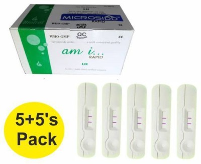 MICROSIDD Am i LH 5 Ovulation + 5 Pregnancy Ovulation Kit(10 Tests, Pack of 10)