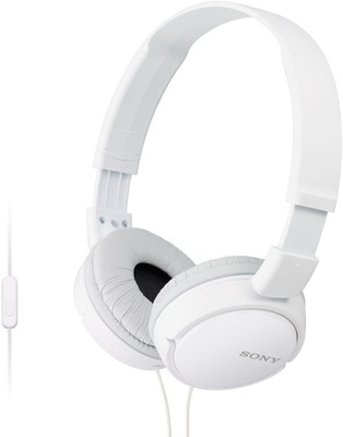 SONY MDR-ZX110APW Wired Headset(White, On the Ear)