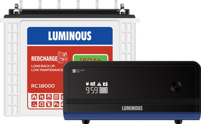LUMINOUS Zelio 1100 Inverter with RC18000 150 Ah Tubular Battery Tubular Inverter Battery(150 Ah)