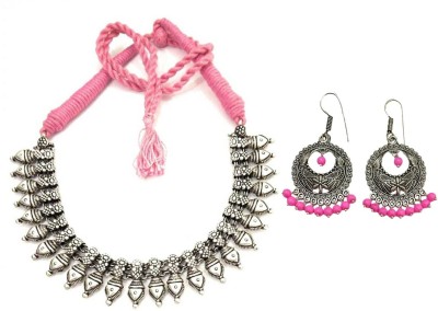 athizay Metal Pink, Silver Jewellery Set(Pack of 1)
